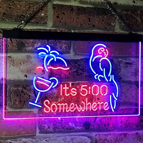 Parrot Somewhere Dual LED Neon Light Sign